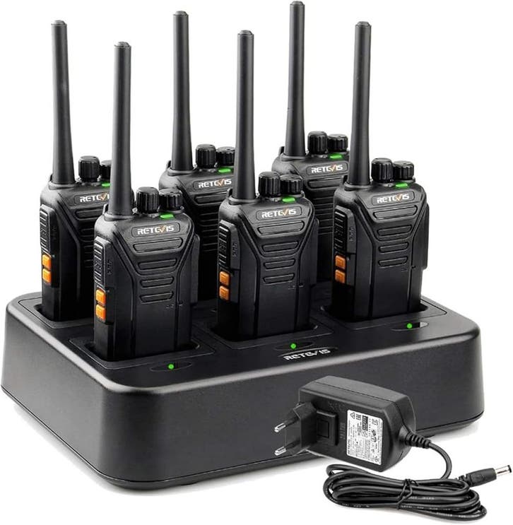 6x Retevis Portofoon + Lader | 37% Retour Deal (portofoons), Telecommunicatie, Portofoons en Walkie-talkies, 2 to 5 km, Handsfree-functie