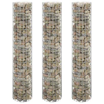vidaXL Gabion plantenbakken 3 st rond verhoogd Ø30x150 cm, Tuin en Terras, Verzenden, Nieuw