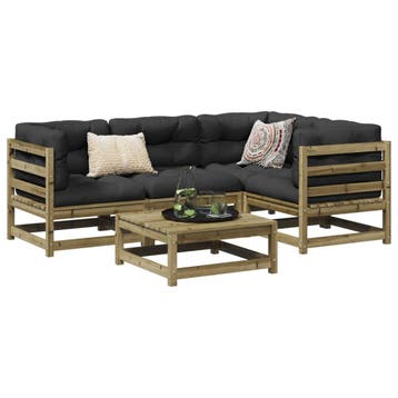 vidaXL 5-delige Loungeset geïmpregneerd grenenhout, Verzenden, Loungeset