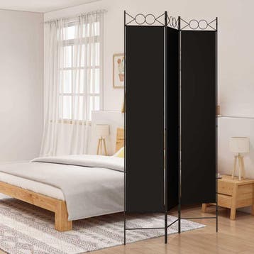 vidaXL Kamerscherm met 3 panelen 120x220 cm stof zwart, Verzenden, Nieuw