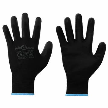 vidaXL Werkhandschoenen 24 st Zwart 9 / l Polyester, Tuin en Terras, Werkkleding, Verzenden, Nieuw