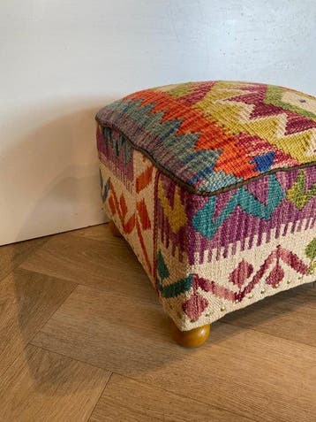 Kelim Poef (Inutilisé/Nouveau) - Kelim - 34 cm - 34 cm, Nieuw