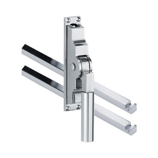 Pomp-espagnolet Bauhaus glans chroom inclusief 2 stangen, Doe-het-zelf en Bouw, Deuren en Vliegenramen, Nieuw