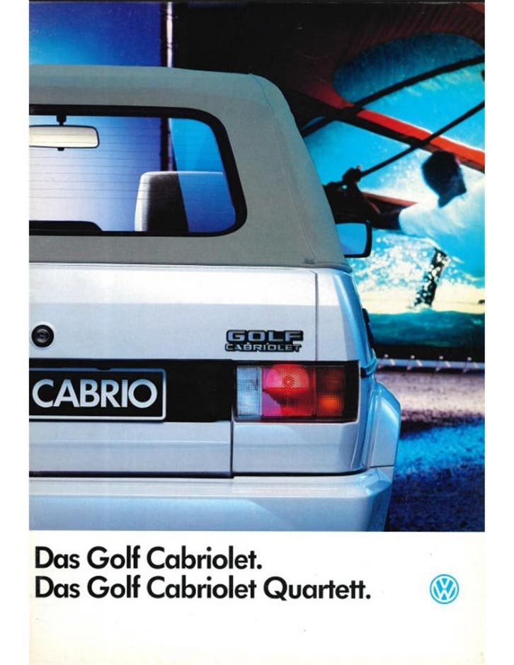 1987 VOLKSWAGEN GOLF CABRIOLET BROCHURE DUITS, Livres, Autos | Brochures & Magazines
