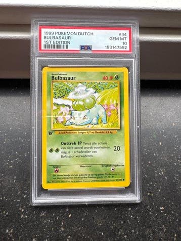 Pokémon - 1 Graded card - Bulbasaur #44 Première édition -
