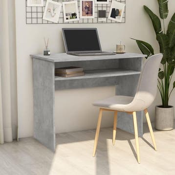 vidaXL Bureau 90x50x74 cm bewerkt hout betongrijs, Huis en Inrichting, Verzenden, Nieuw