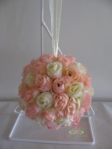 Bloemenbal Pomander RoseBall 32 Roze Ivory, Hobby & Loisirs créatifs, Bricolage