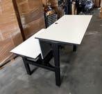 Herman Miller duo zit sta bureau, inclusief tussenscherm, Verzenden, In hoogte verstelbaar, Zo goed als nieuw