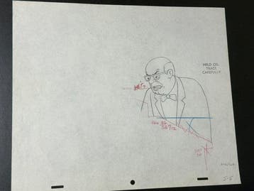 Tintin - 1 Originele productietekening van Miller - On a