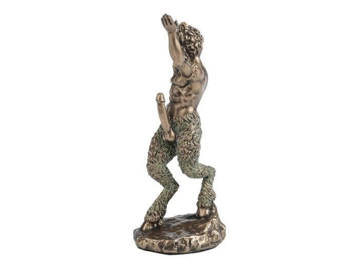 sculptuur, Greek Mythology Satyr Sculpture – Bronze Finish, Antiek en Kunst, Curiosa en Brocante