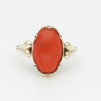 Ring - 14 karaat Geel goud Bloedkoraal
