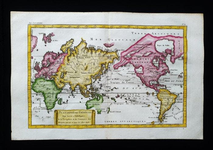 World Map - Planisphère terrestre ou projection de Mercator;, Livres, Atlas & Cartes géographiques