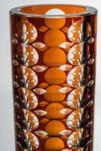 Bohemia - Vaas - Handgeslepen kristallen vaas - Mid-Century