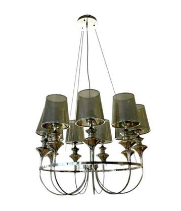 Kroonluchter - Chroom, Glas, Metaal - Josephine Queen 9