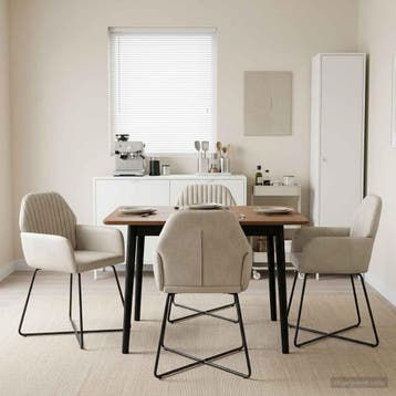 vidaXL Eetstoelen 4 st fluweel Crèmekleurig 55 x 50 x 84 cm, Verzenden, Nieuw