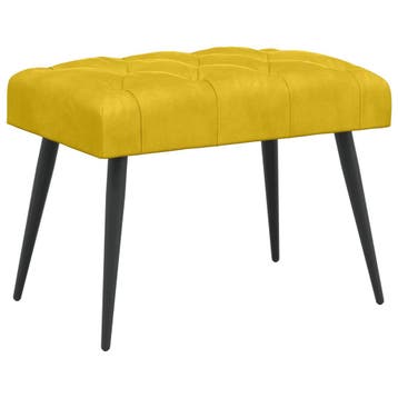 vidaXL Bank met knopen tufting Geel 60 x 40 x 45 cm Fluweel, Verzenden, Nieuw