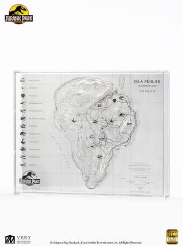 Jurassic Park Replica Topographic Map Isla Nublar 27 cm, Verzamelen, Ophalen of Verzenden, Nieuw