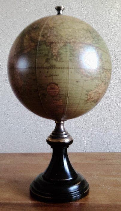 Terrestrial library globe - (After) Weber and Costello,, Antiquités & Art, Curiosités & Brocante