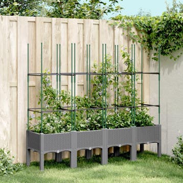 vidaXL Plantenbak met latwerk 160x40x142,5 cm polypropeen, Verzenden