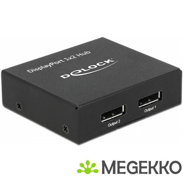 Delock 87691 DisplayPort 1.2-splitter 1 x DisplayPort in > 2, Computers en Software, Overige Computers en Software, Nieuw, Verzenden