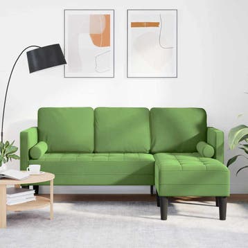 vidaXL bank / zetelstel met kussen Lichtgroen Polyester, Verzenden