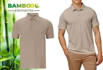 2dekans | Bamboo Elements - Polo Shirt Heren - Dark Sand, Kleding | Heren, Polo's, Ophalen of Verzenden, Nieuw