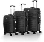 2dekans | Harde Kofferset Rome - 3-Delig - ABS - Zwart, Handtassen en Accessoires, Ophalen of Verzenden, Nieuw