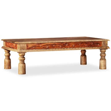 vidaXL Salontafel 110x60x38 cm massief mangohout en, Verzenden, Nieuw