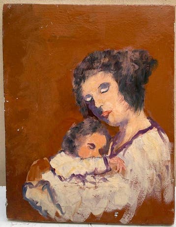 Gaston Luciano Faraoni (1930-2020) - Portrait de Mère et