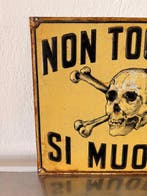 Antiek en zeldzaam industrieel elektrisch waarschuwingsbord