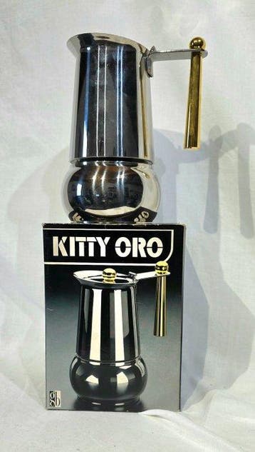 Guido Bergna - Gb Kitty Oro, caffettiera 6 tazze in acciaio