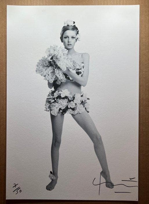 Bert Stern (1929–2013) - Bert Stern signed Famous Twiggy in, Antiek en Kunst, Kunst | Designobjecten