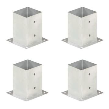 vidaXL Paalankers 4 st 101 mm gegalvaniseerd metaal, Jardin & Terrasse, Verzenden