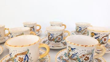 Deruta - Koffieservies (20) - Dipinto a mano - Keramiek -