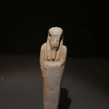 Oud-Egyptisch Faience GEEN STARTPRIJS Shabti. 10 cm hoog.