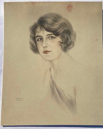 Christos Simatos (1900–1979) - Portrait féminin art déco, Antiek en Kunst