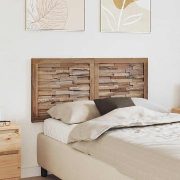 vidaXL Bed Hoofdbord Naturel Massief Teakhout, Huis en Inrichting, Slaapkamer | Bedden, Verzenden, Nieuw