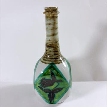 Vaas - porselein, groene glazuur, gouden decoratie - Japan -