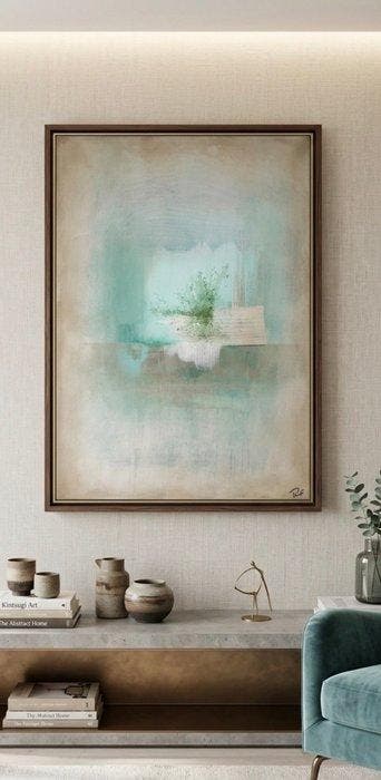 frank poiret - éclosion minéral 70/50 cm, Antiquités & Art, Art | Peinture | Moderne