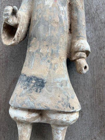 Oud-Chinees, Han-dynastie Terracotta Mingqi-krijger - 46 cm