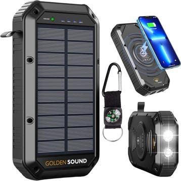 Golden Sound Powerbank Zonneenergie - 30.000 mAh - Accu voor, Verzenden