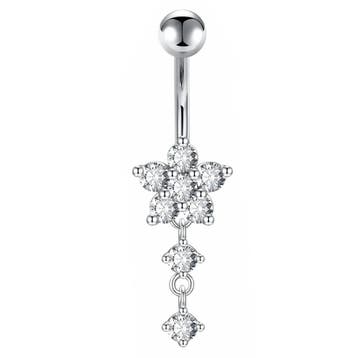 Fako Bijoux - Navelpiercing - Bloem Met Hanger Strass -, Bijoux, Sacs & Beauté, Piercings, Verzenden