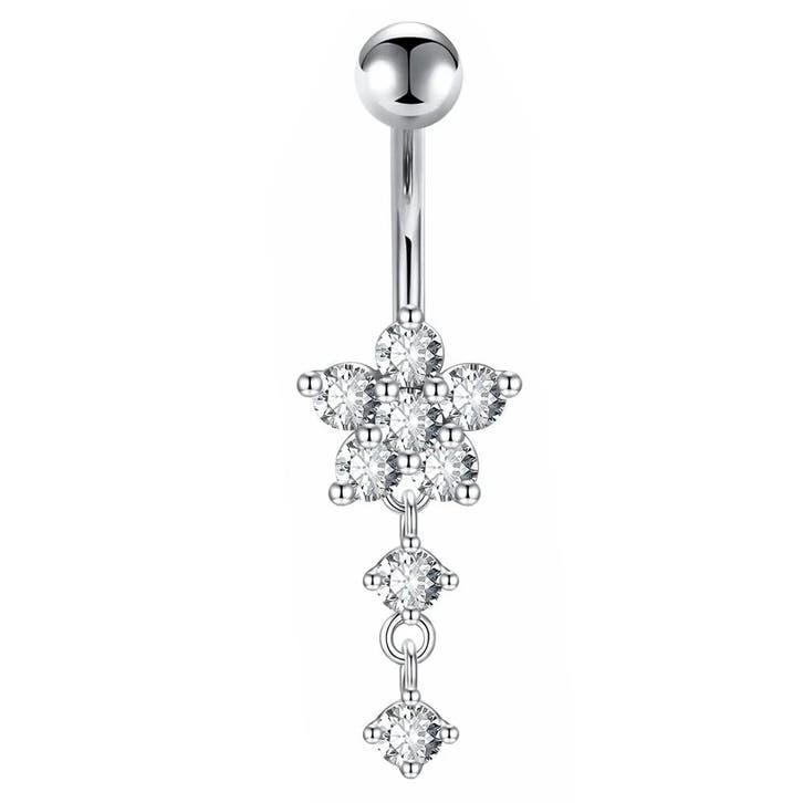 Fako Bijoux - Navelpiercing - Bloem Met Hanger Strass -, Bijoux, Sacs & Beauté, Piercings, Envoi