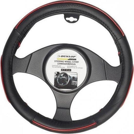 2dekans | Dunlop Stuurhoes - Universeel - Pu - Zwart/rood -, Auto diversen, Auto-accessoires, Ophalen of Verzenden