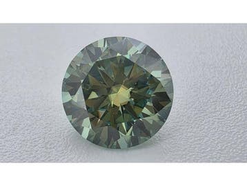 Veiling - Moissanite briljant 2 crt Blue Green ( GRA Gecerti, Handtassen en Accessoires, Nieuw