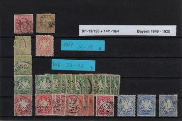 Empire allemand 1862/1874 - DR: Bayern, DR: kl.Brustsch. 1,, Gestempeld