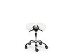 Kantelbare Zadelkruk Wit op wielen, In hoogte verstelbaar, Nieuw