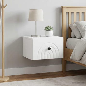 vidaXL Muurbevestigde Nachttafel 2 st Wit 33 x 34,5 x 20 cm, Huis en Inrichting, Verzenden, Nieuw