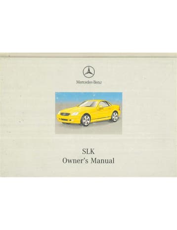 2000 MERCEDES BENZ SLK KLASSE INSTRUCTIEBOEKJE ENGELS