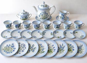 Svanholm 1530 - Koffie- en theeservies (30) - Blauwe bloem